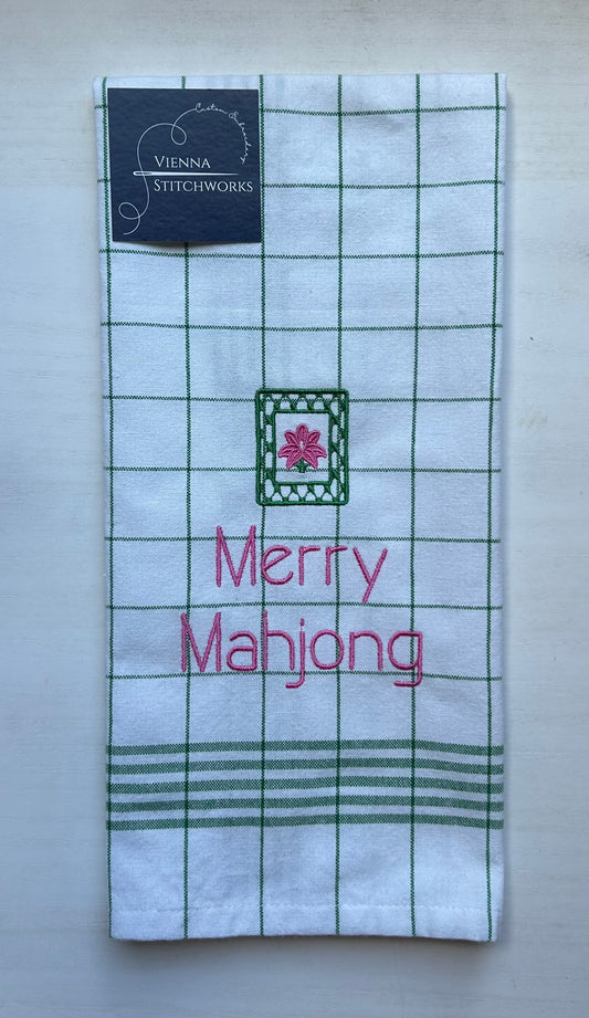 Mahjong Christmas Kitchen Towels