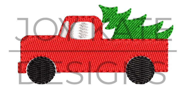 Seasonal Stitches - Truck with Christmas Tree
